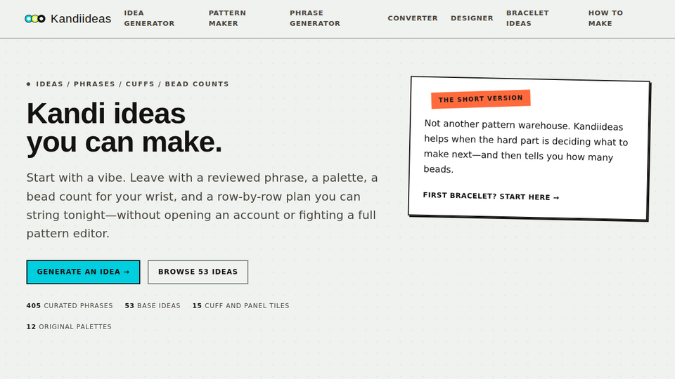 Screenshot of Kandiideas