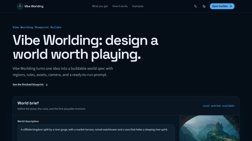 Screenshot of Vibe Worlding