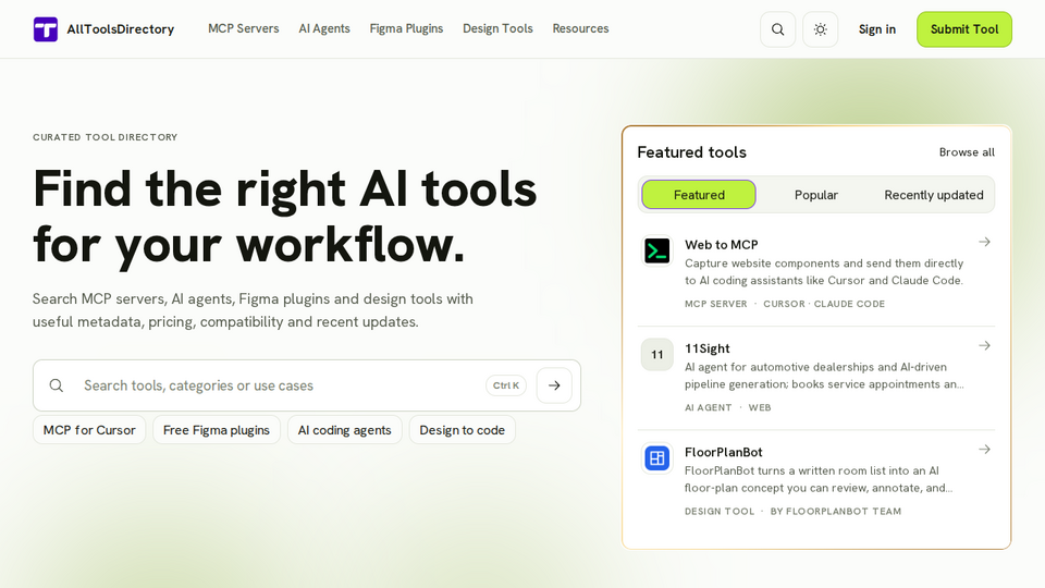 Screenshot of AllToolsDirectory