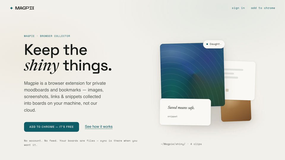 Screenshot of Magpie