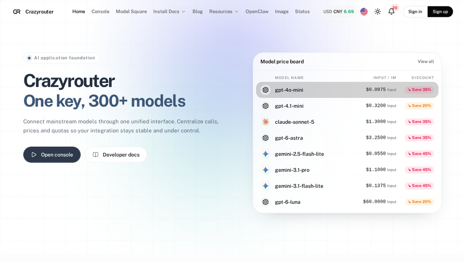 Screenshot of Crazyrouter