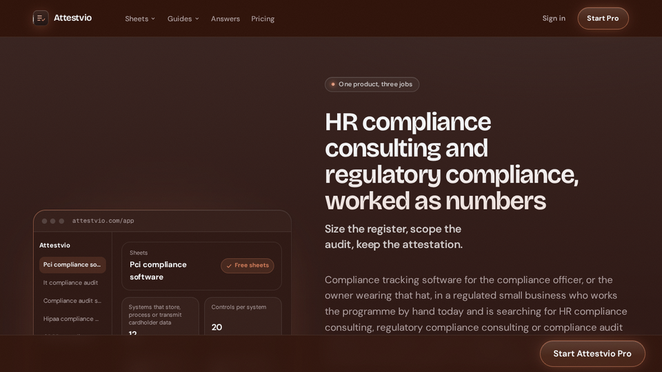 Screenshot of Attestvio
