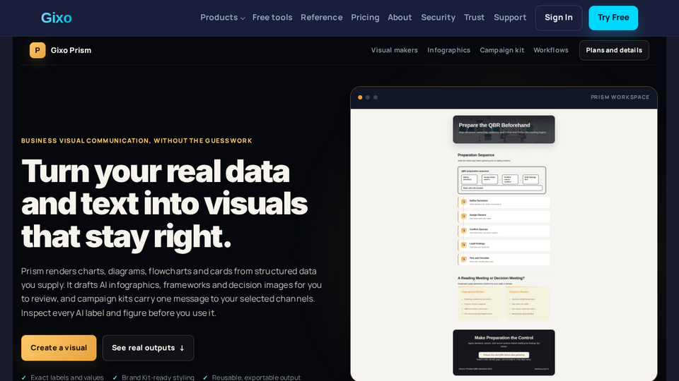Screenshot of Gixo Prism