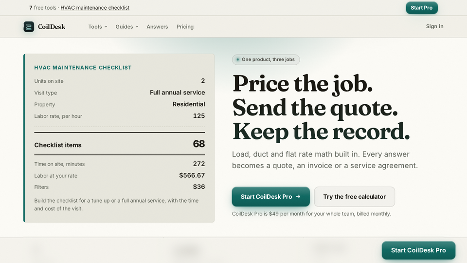 Screenshot of CoilDesk