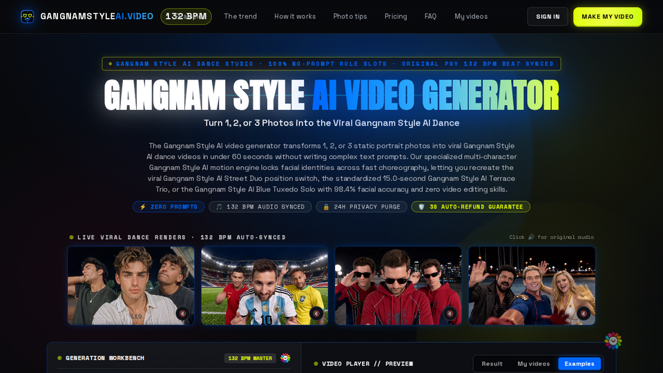 Screenshot of Gangnam Style AI