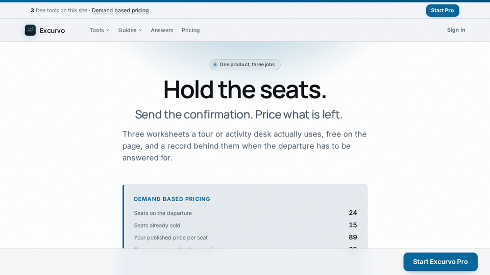 Screenshot of Excurvo