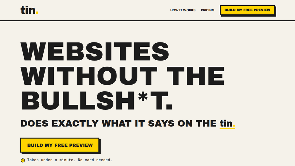 Screenshot of Tin Websites