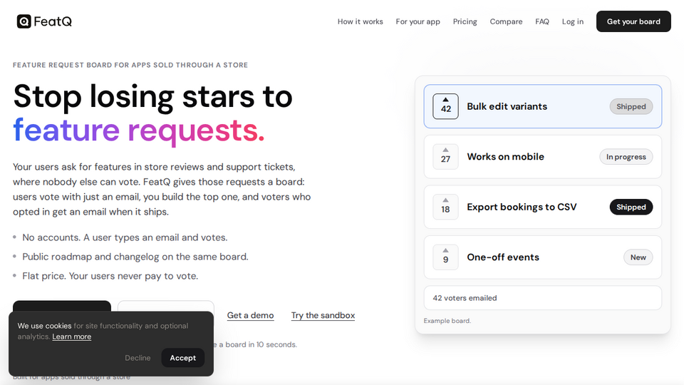 Screenshot of FeatQ
