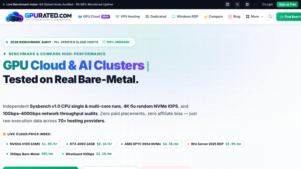 Screenshot of GPURated