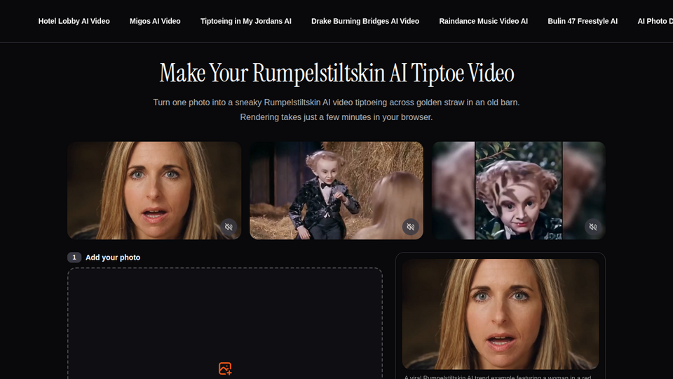 Screenshot of Rumpelstiltskin AI