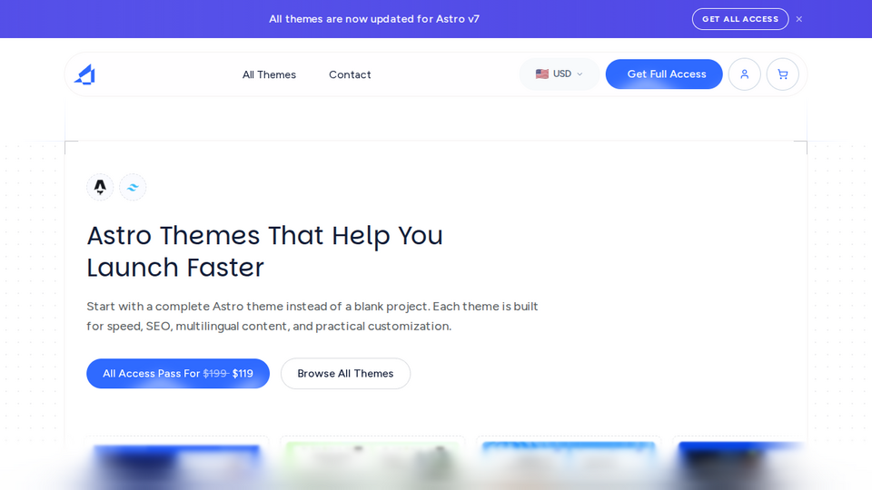 Screenshot of GetAstroThemes