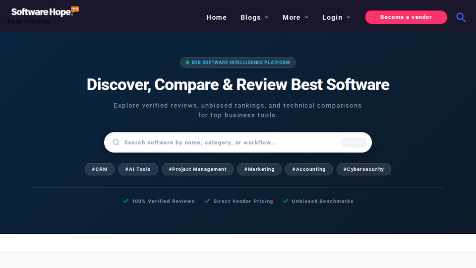 Screenshot of SoftwareHope