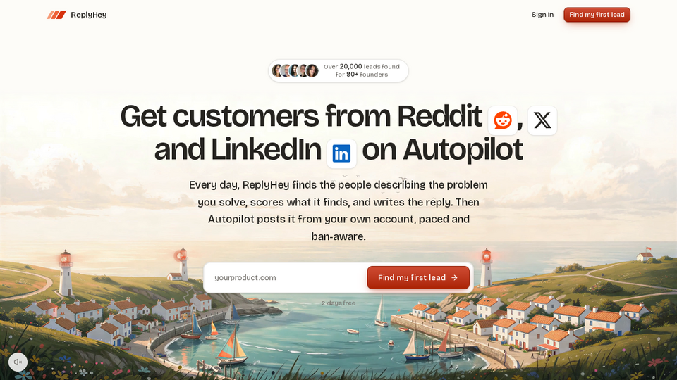 Screenshot of ReplyHey