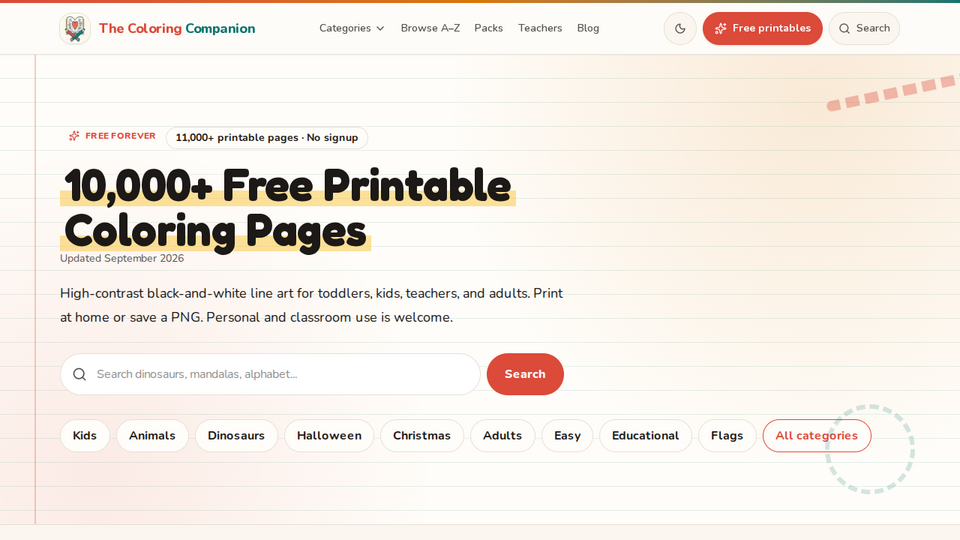 Screenshot of The Coloring Companion