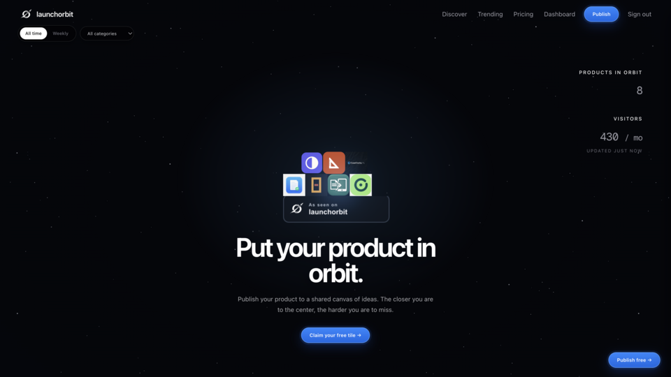 Screenshot of launchorbit
