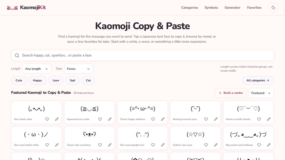 Screenshot of KaomojiKit