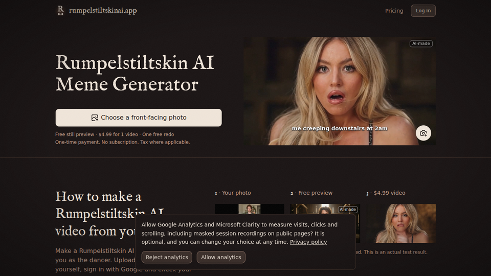 Screenshot of Rumpelstiltskin AI