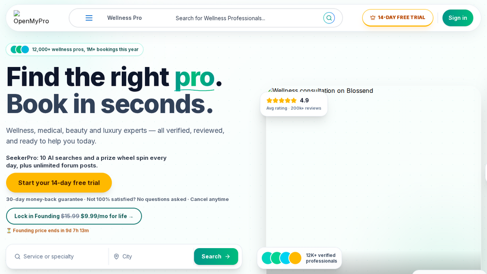 Screenshot of OpenMyPro