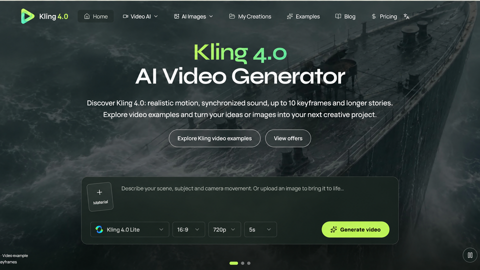 Screenshot of Kling 4.0