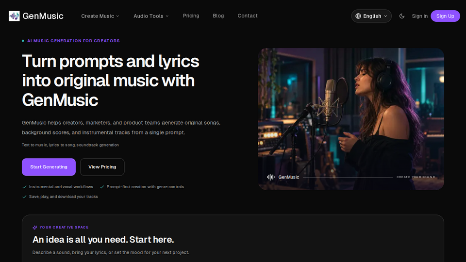 Screenshot of GenMusic