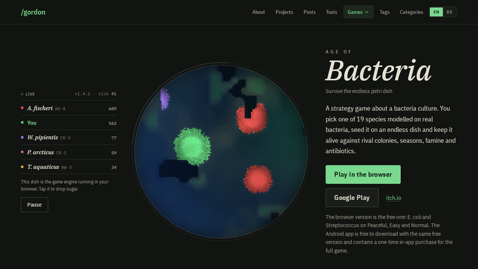 Screenshot of Age of Bacteria