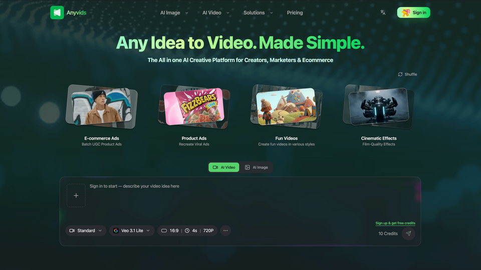 Screenshot of Anyvids