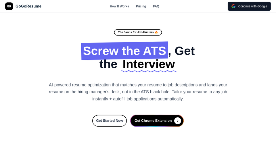Screenshot of GoGoResume