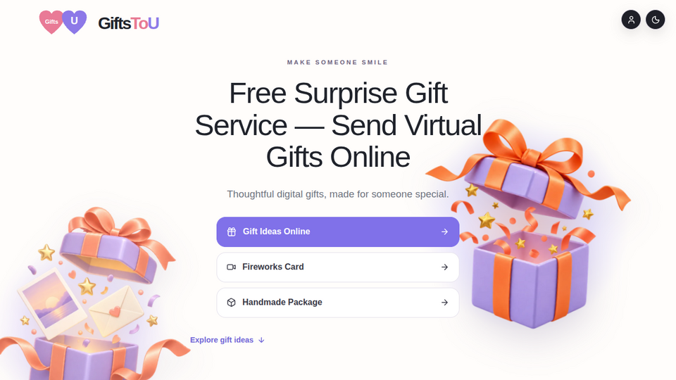 Screenshot of GiftsToU