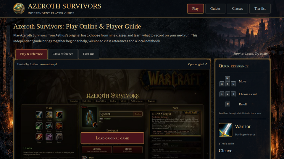 Screenshot of Azeroth Survivors Guide