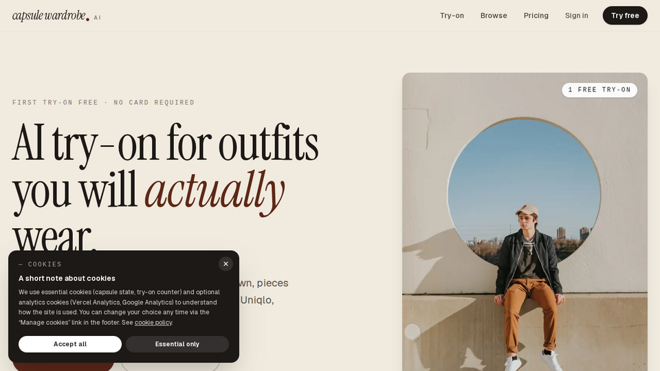 Screenshot of Capsule Wardrobe AI