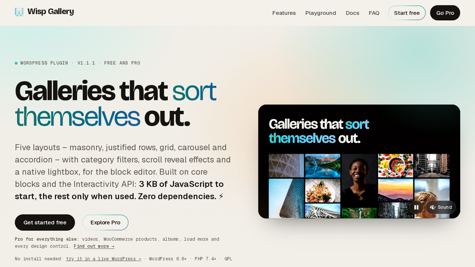 Screenshot of Wisp Gallery
