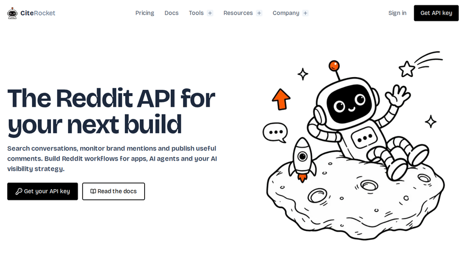 Screenshot of CiteRocket
