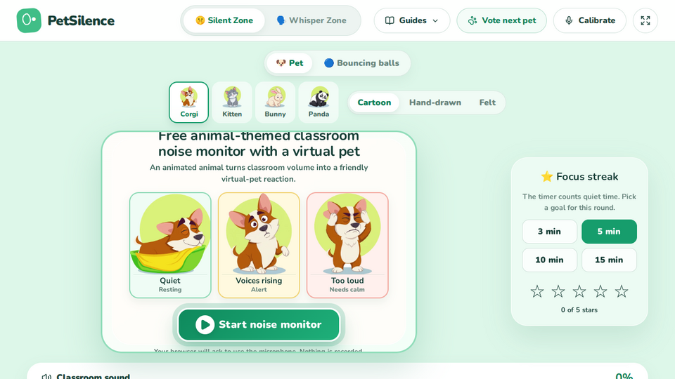 Screenshot of PetSilence