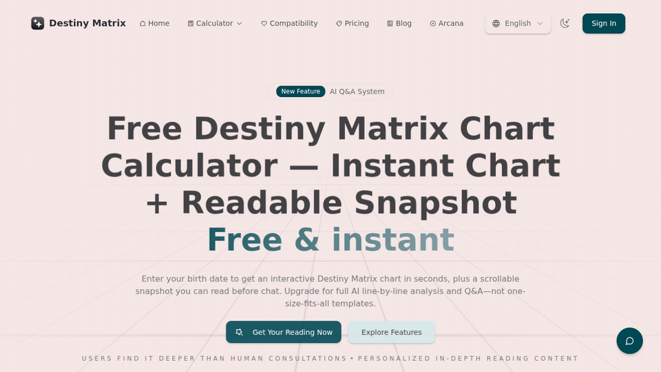 Screenshot of Destiny Matrix