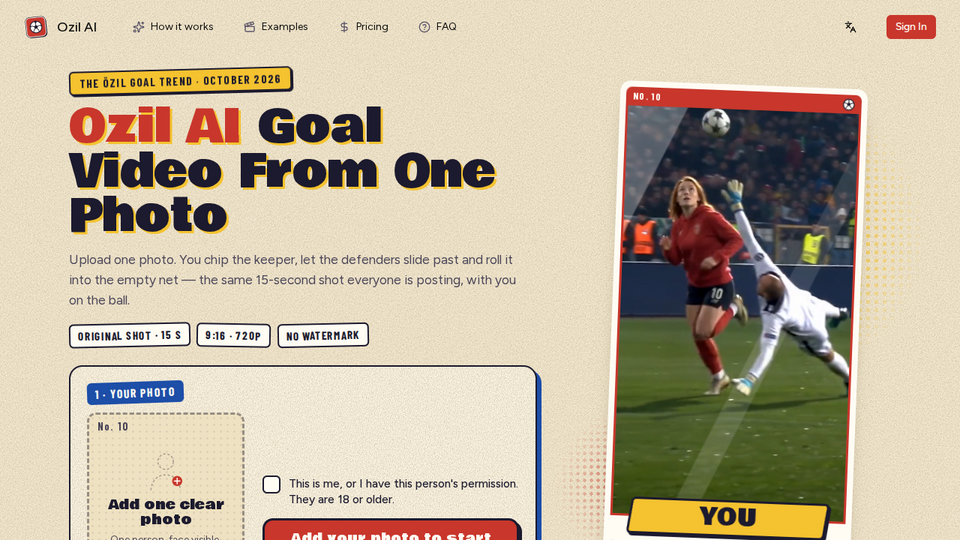Screenshot of Ozil AI