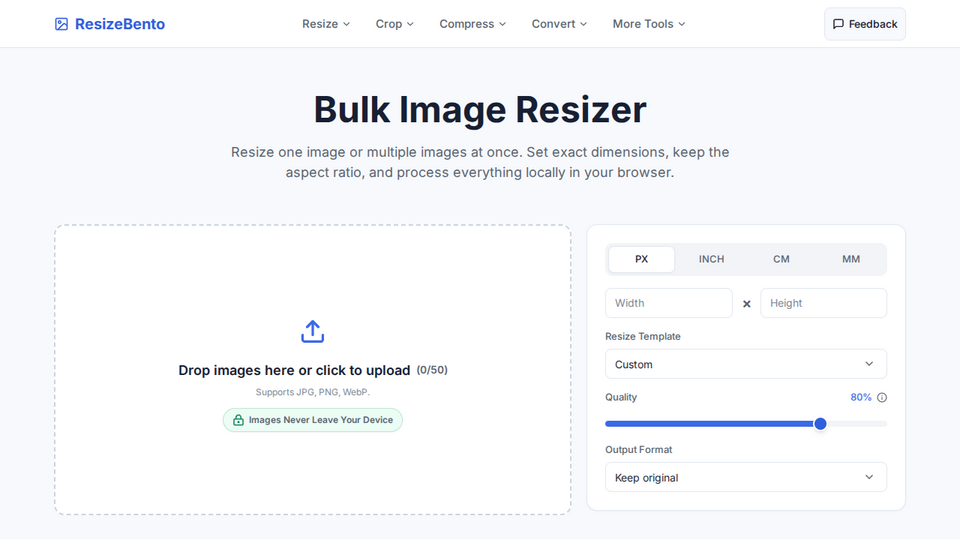 Screenshot of ResizeBento
