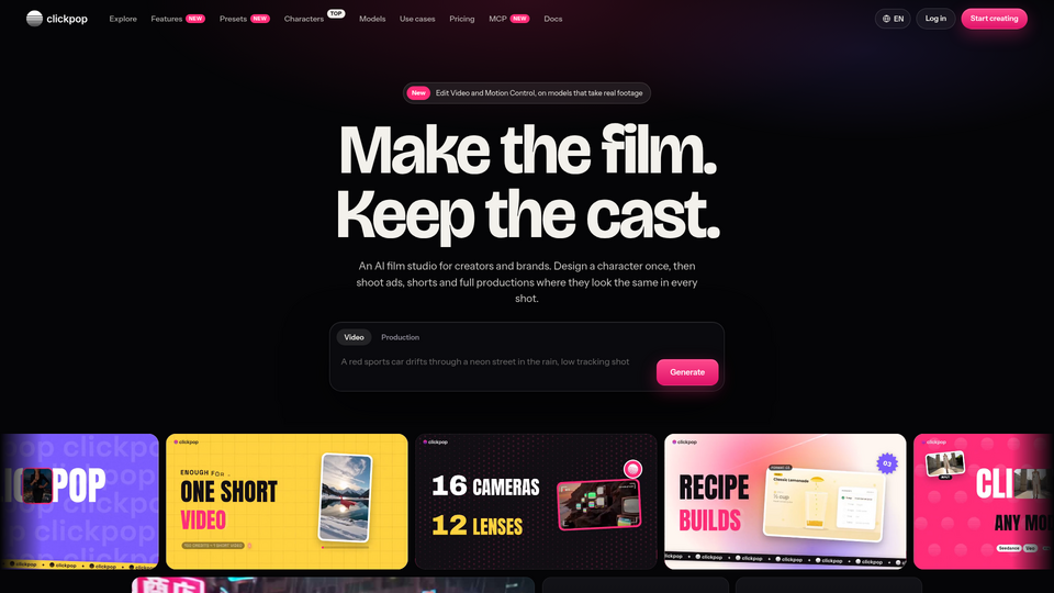 Screenshot of ClickPop