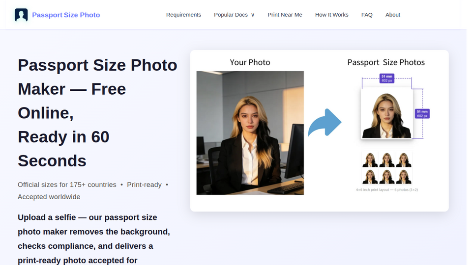 Screenshot of Passport Size Photo
