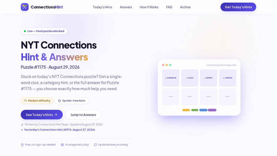 Screenshot of ConnectionsHint