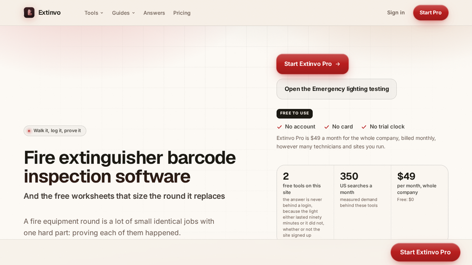 Screenshot of Extinvo