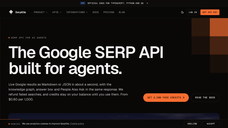 Screenshot of SerpKite