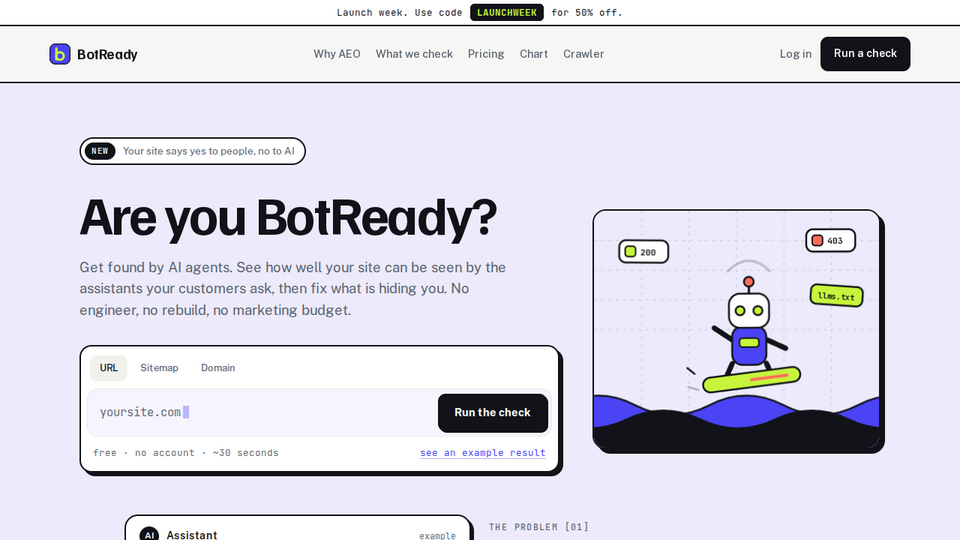 Screenshot of BotReady
