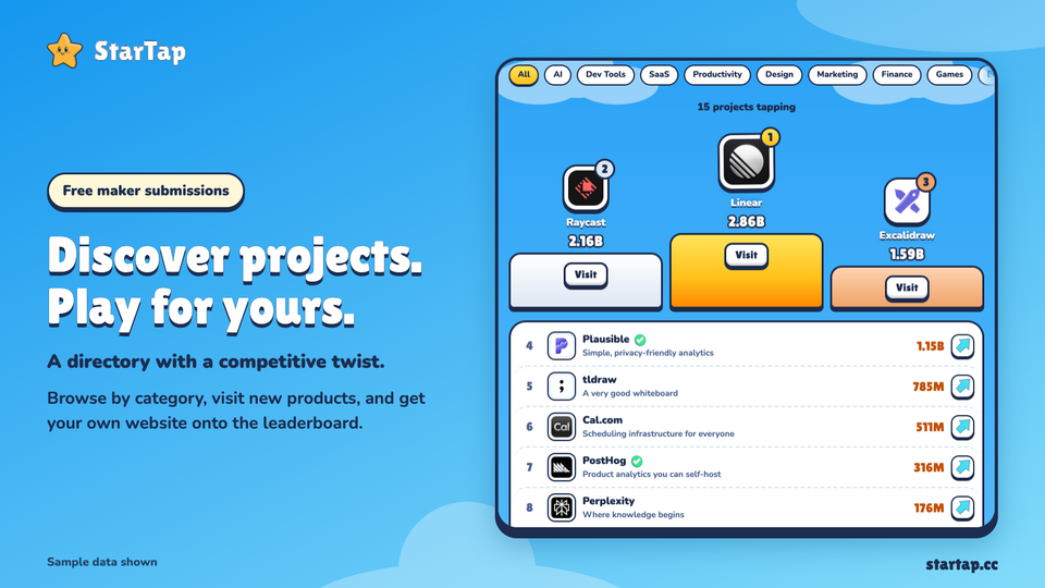 Screenshot of StarTap
