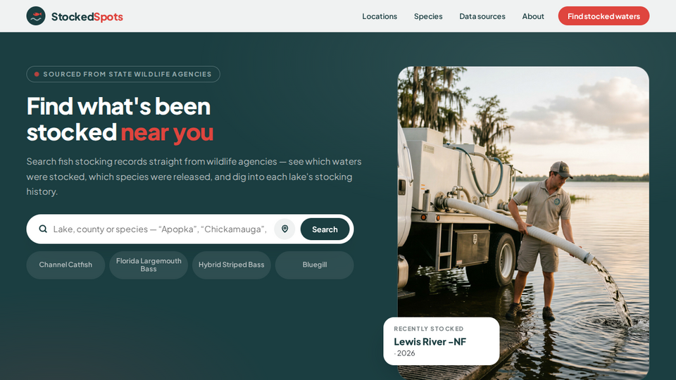 Screenshot of StockedSpots