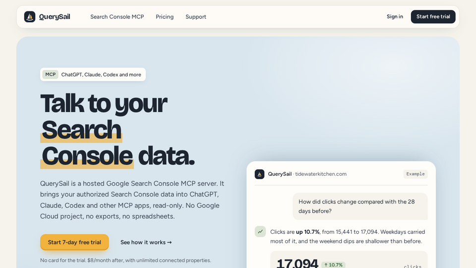 Screenshot of QuerySail