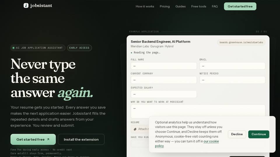Screenshot of Jobsistant