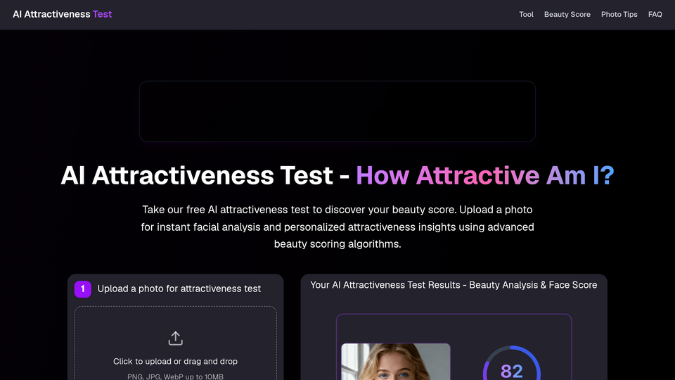 Screenshot of AI Attractiveness Test