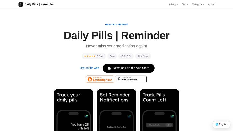 Screenshot of Daily Pills | Reminder