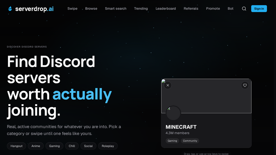 Screenshot of ServerDrop