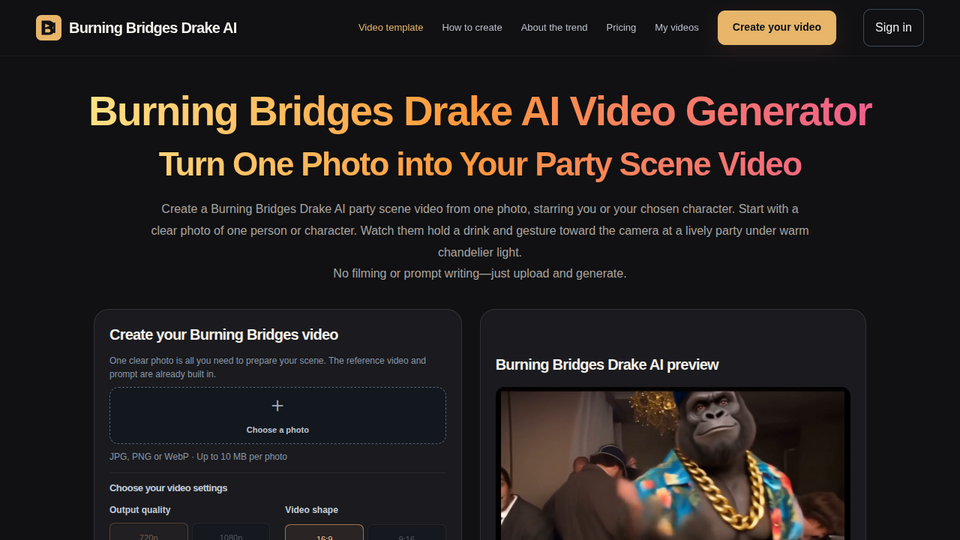 Screenshot of Burning Bridges Drake AI